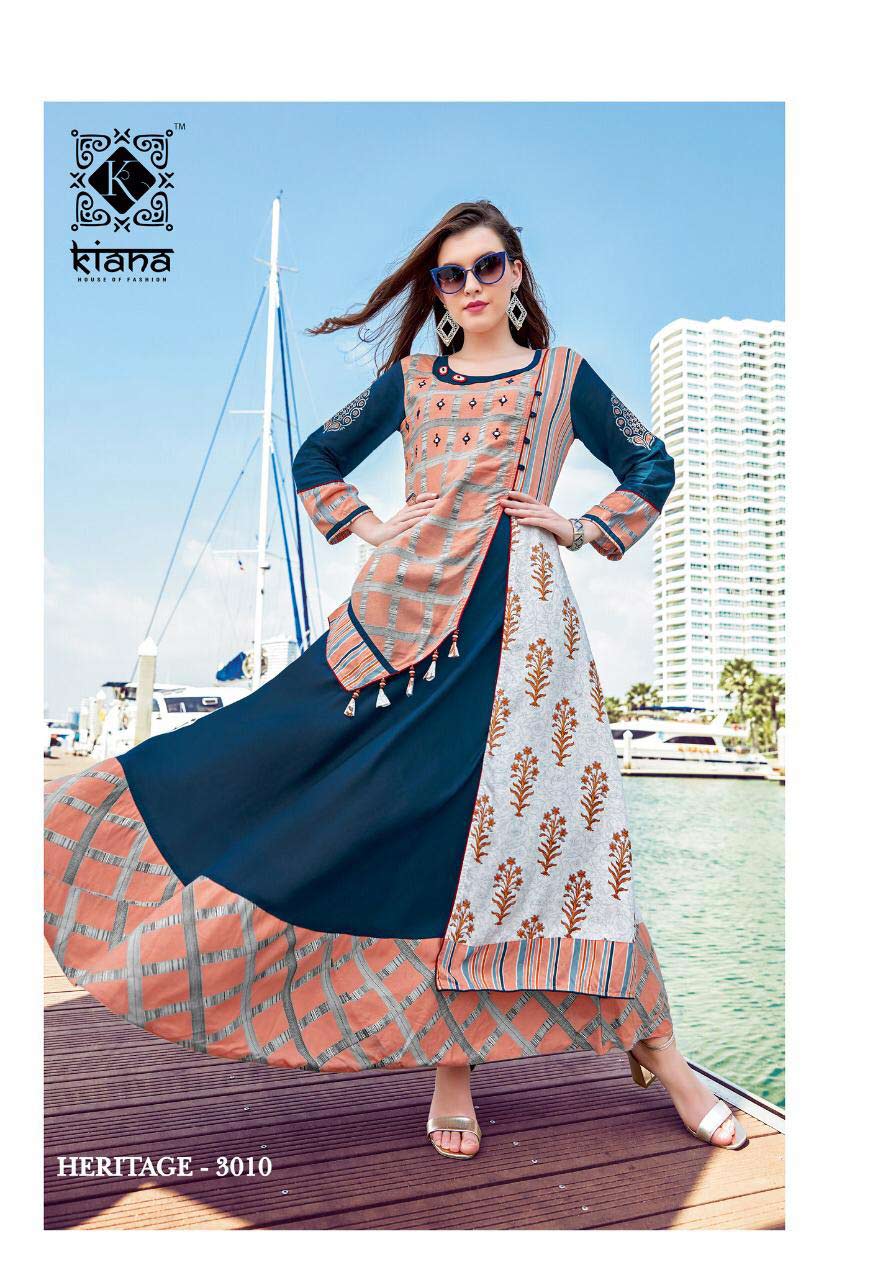 Heritage Vol-3 Kiana Rayon Two Tone Kurti Manufacturer Heritage Vol-3 Kiana Rayon Two Tone Kurti Manufacturer
